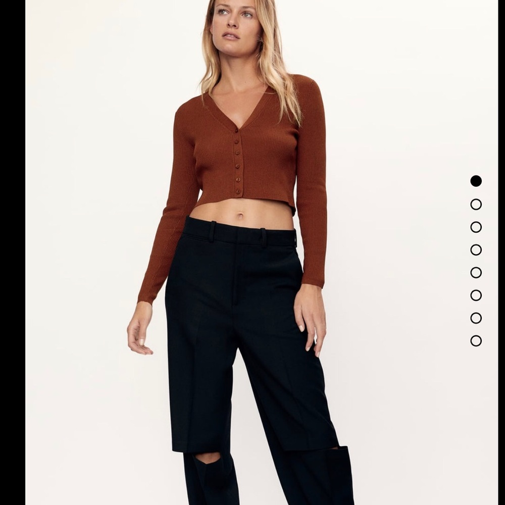 Zara cropped knit cardigan size m